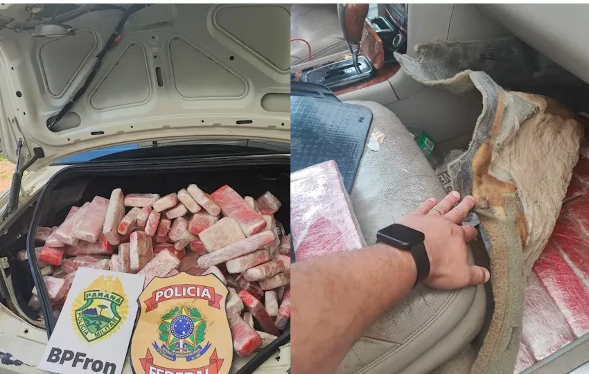  BPFron apreende 105 Kg de maconha em carro do Paraguai na BR-277