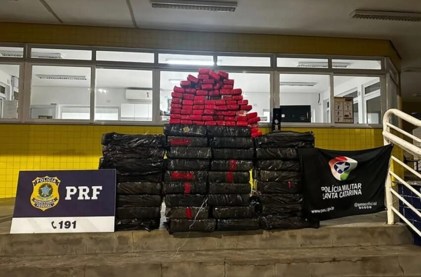  Polícia Militar Rodoviária e PRF apreendem mais de 500 kg de maconha em operação conjunta na SC-150