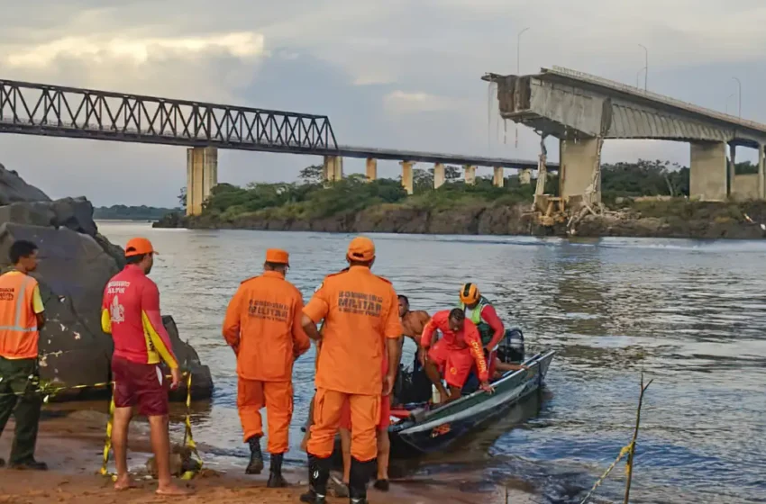  Aumenta para 6 o número de mortos após queda de ponte entre Tocantins e Maranhão